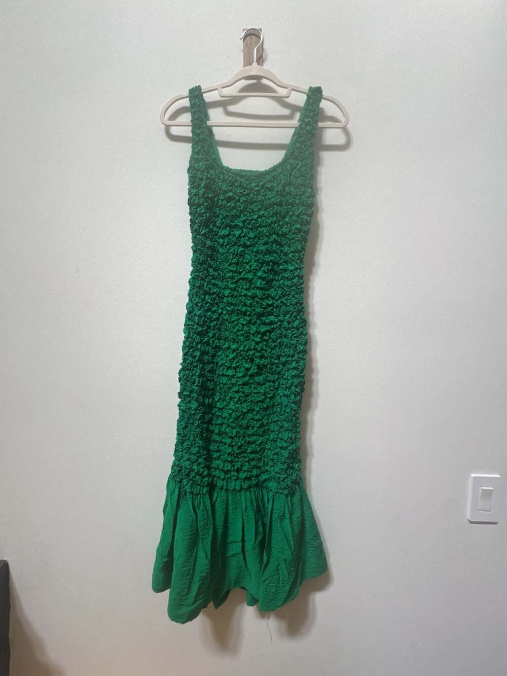 Anthropologie Smocked Midi Dress Green Size XXS/XS